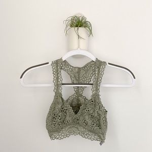 Light green lace bralette